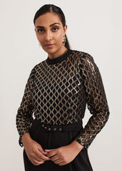 Petite Amelia Sequin Bodice Jumpsuit Black/Multi