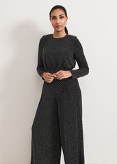 Petite Sasha Black Sparkle Jumpsuit Black