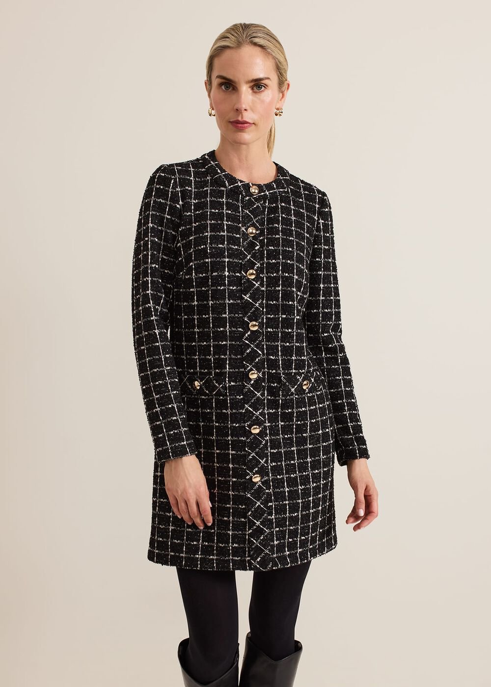 Mylee Black Tweed Tunic Dress Black