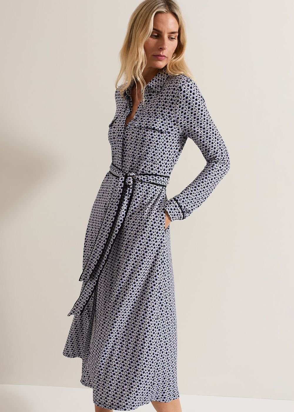 Valerie Lilac Geometric Jersey Dress Lilac