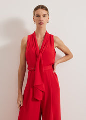 Elika Red Jumpsuit Red