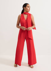 Petite Elika Red Jumpsuit Red