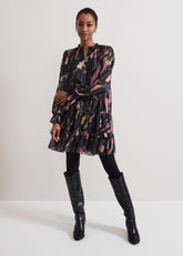 Martina Swing Mini Dress Black/Multi