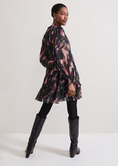 Martina Swing Mini Dress Black/Multi