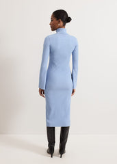 Kylie Blue Roll Neck Dress Pale Blue