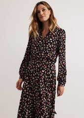 Aoife Printed Jersey Dress Black Multi