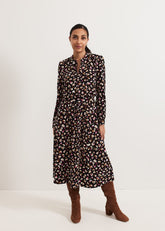 Petite Aoife Printed Jersey Dress Black Multi