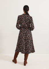 Petite Aoife Printed Jersey Dress Black Multi