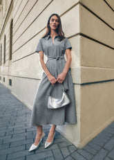 Silvia Tonic Midi Shirt Dress Grey