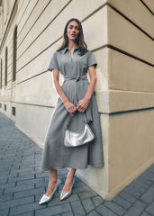Silvia Tonic Midi Shirt Dress Grey