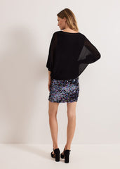 Becca Sequin Knit Dress Black