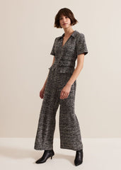 Lavinia Grey Tweed Wide Leg Jumpsuit Grey