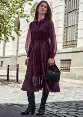 Natalie Burgundy Shirt Dress Burgundy