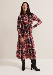 Harrie Dogtooth Colourful Jersey Dress Multi-Coloured