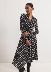 Caitlin Black Printed Mesh Dress Black