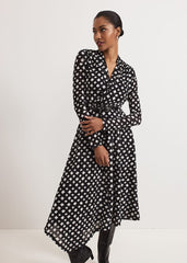Caitlin Black Printed Mesh Dress Black