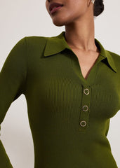 Lucy Knit Column Dress Green