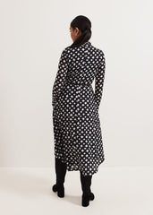 Petite Caitlin Black Printed Mesh Dress Black