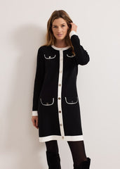 Jenny Pocket Shift Dress Black/Ivory