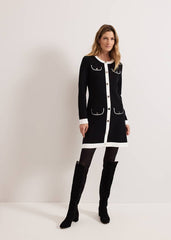 Jenny Pocket Shift Dress Black/Ivory