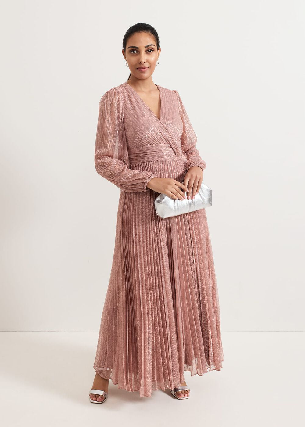 Petite Harper Plise Pale Pink Dress Pale Pink