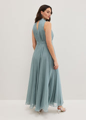 Petite Lucinda Pale Blue Maxi Dress Eau De Nil