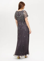 Desiree Beaded Maxi Dress Grey