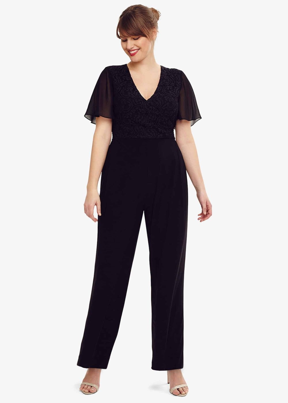 Salma Lace Wrap Jumpsuit Black