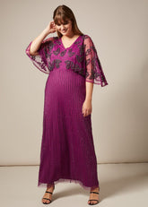 Selene Beaded Maxi Dress Magenta