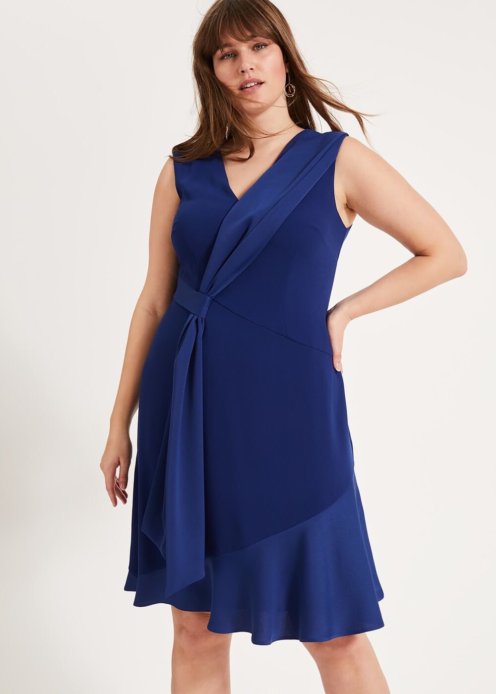 Paige Drape Dress Blue