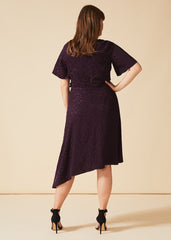 Zahara Jacquard Dress Blackcurrant