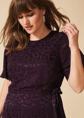 Zahara Jacquard Dress Blackcurrant
