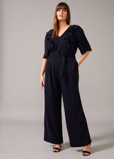Marianna Frill Jumpsuit Navy