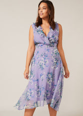 Anya Floral Frill Dress Lilac