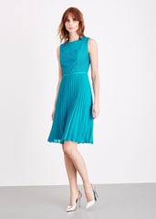 Edythe Pleat Dress Turquoise