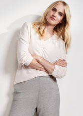 Ruched Front Sweat Top Soft Pink