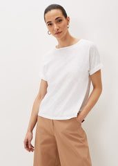 Elspeth Round Neck Top White