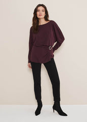 Lusinda Trim Detail Top Aubergine