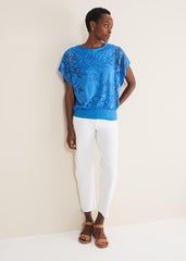 Rubi Burnout Top Sapphire Blue