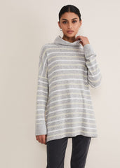 Leya Stripe Snuggle Top Grey Multi