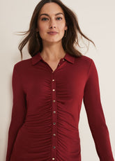 Violla Ruched Top Red