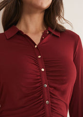 Violla Ruched Top Red