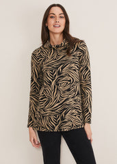 Nerissa Animal Print Snuggle Camel/Black