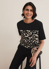 Arie Abstract Top Stone/Black