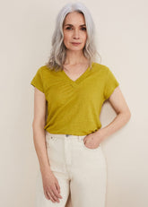Emera V Neck Top Lime