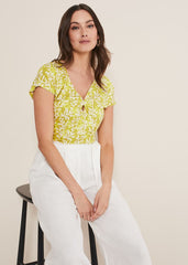 Rena Keyhole Top Yellow