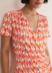 Loicia Geo Wrap Top Pink