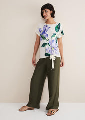Fiorella Tie Front Top Ivory