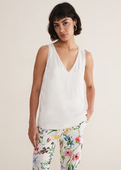 Bellamy Satin Sleeveless Top Oyster