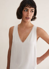 Bellamy Satin Sleeveless Top Oyster